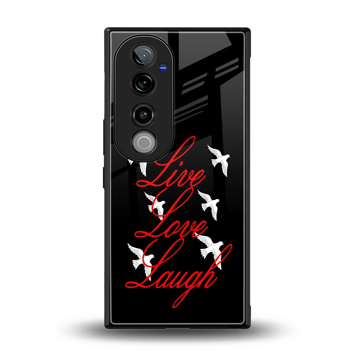 Live Love Laugh back phone cover | glass case for vivo v40 pro