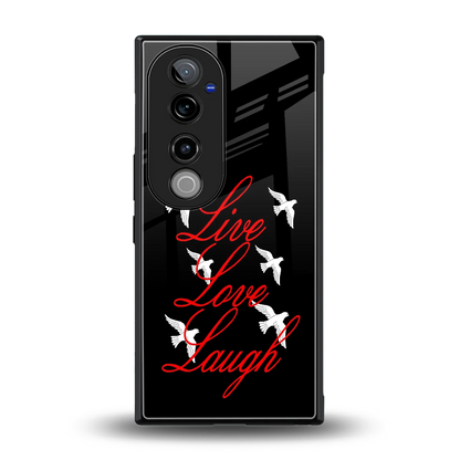 Live Love Laugh back phone cover | glass case for vivo v40 pro