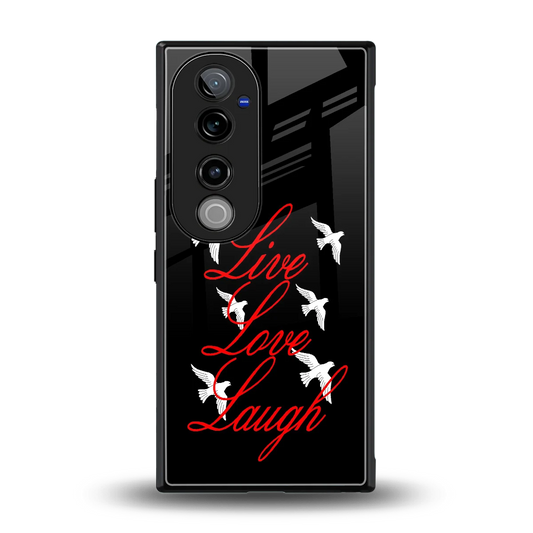 Live Love Laugh back phone cover | glass case for vivo v40 pro