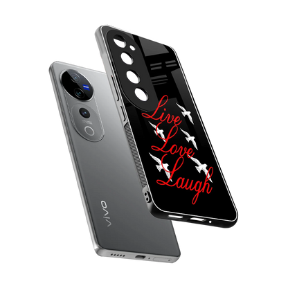 Live Love Laugh sleek vivo v40 pro cover with tempered glass back and TPU edges