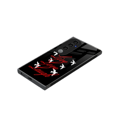 Live Love Laugh stylish phone case for vivo v40 pro | glossy glass and slim fit