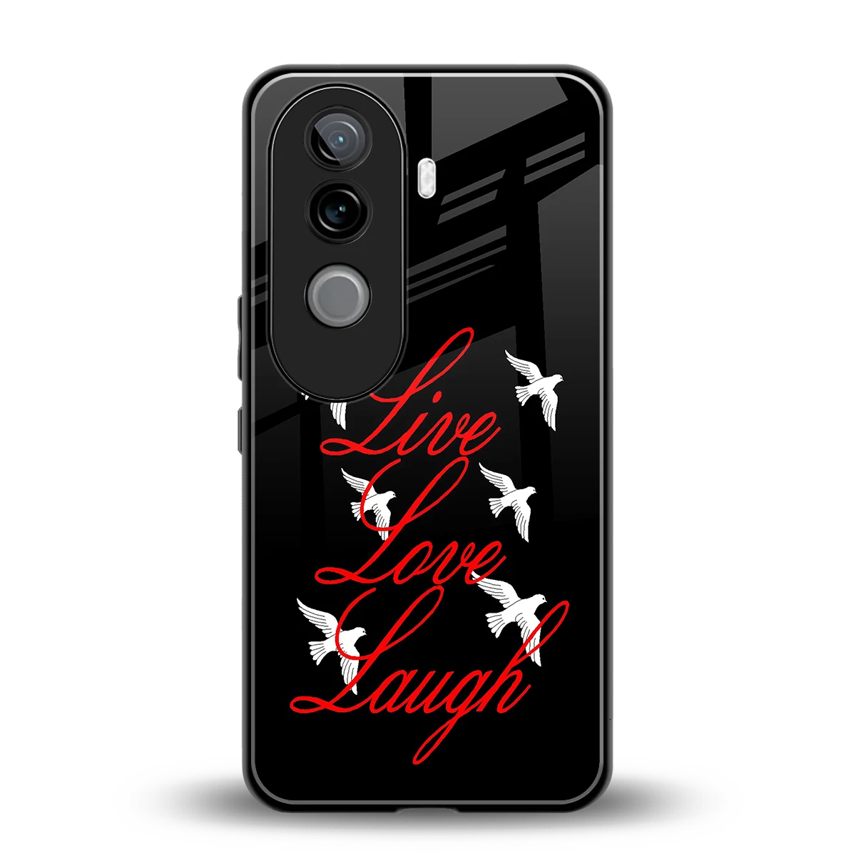 Live Love Laugh back phone cover | glass case for vivo v40e