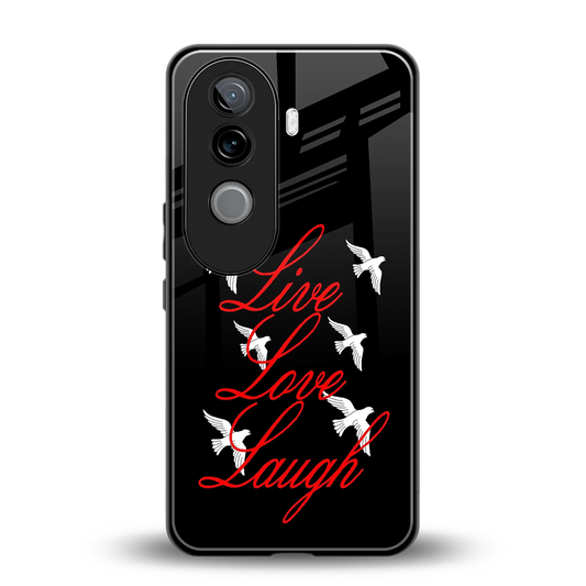 Live Love Laugh back phone cover | glass case for vivo v40e