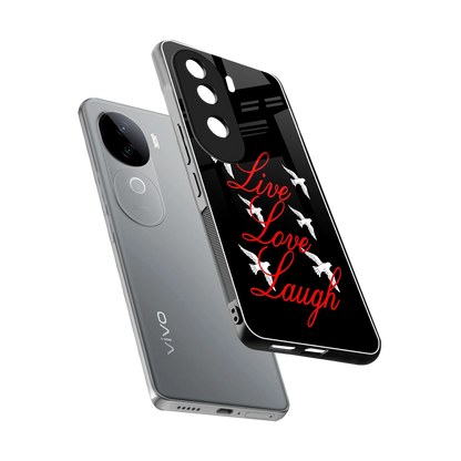 Live Love Laugh sleek vivo v40e cover with tempered glass back and TPU edges