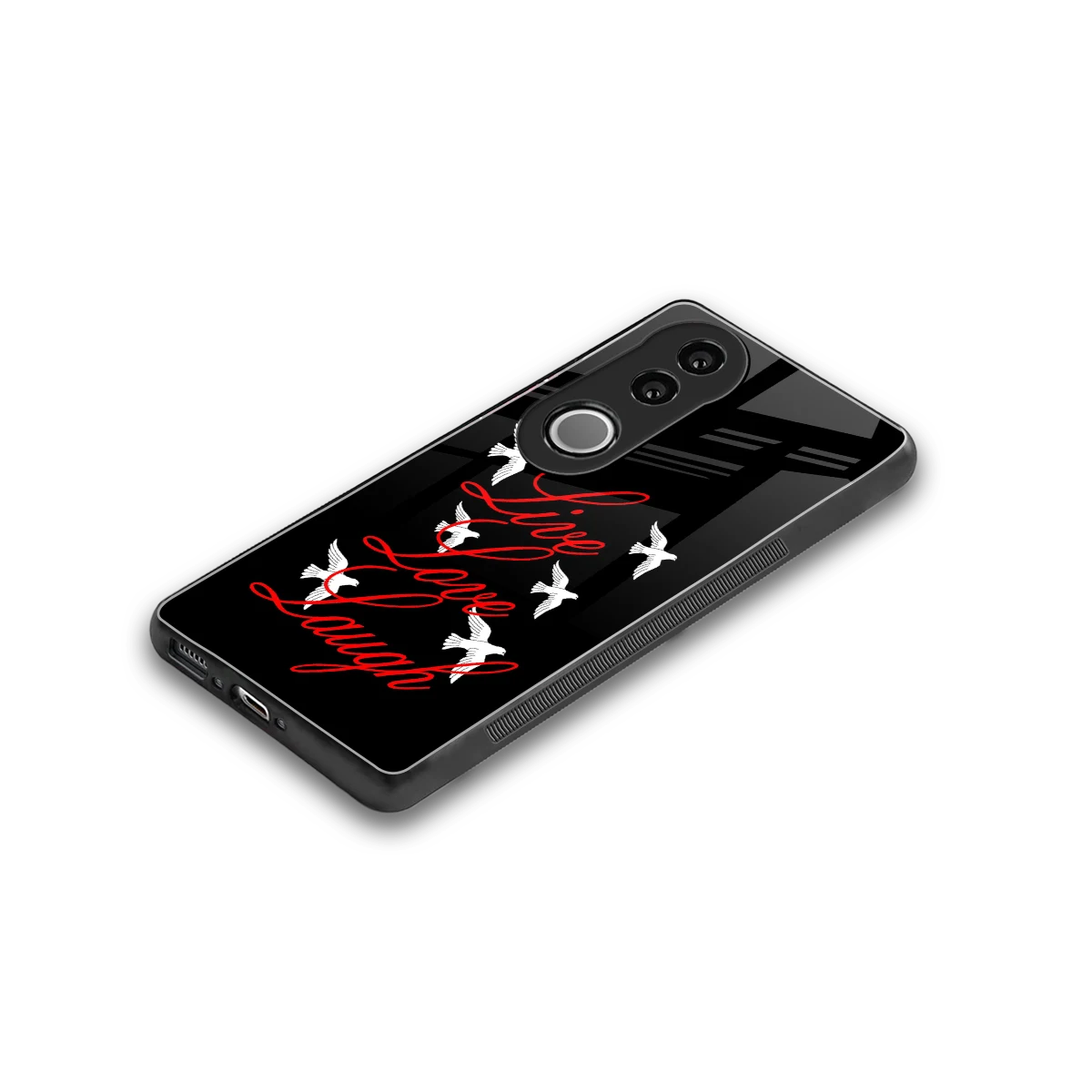 Live Love Laugh stylish phone case for vivo v50 | glossy glass and slim fit