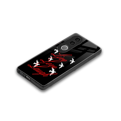 Live Love Laugh stylish phone case for vivo v50 | glossy glass and slim fit