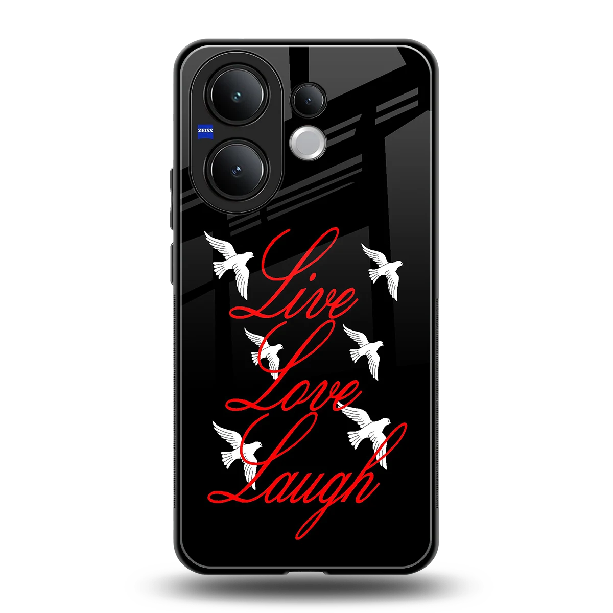 Live Love Laugh back phone cover | glass case for vivo v60