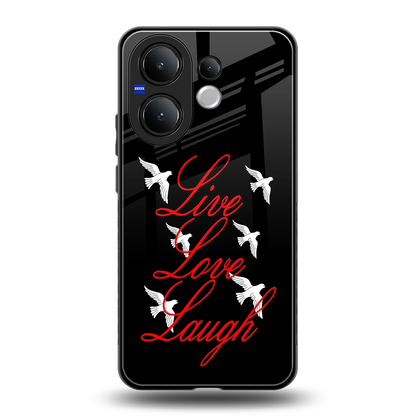 Live Love Laugh back phone cover | glass case for vivo v60