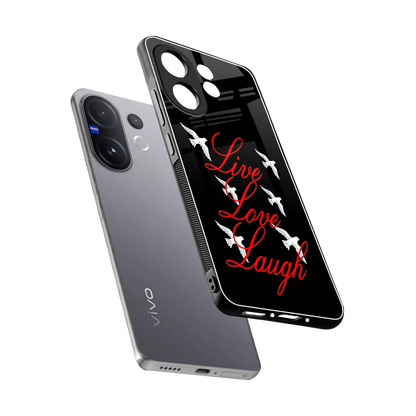 Live Love Laugh sleek vivo v60 cover with tempered glass back and TPU edges