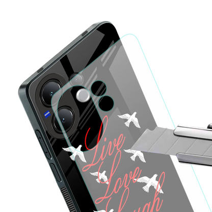 Live Love Laugh stylish phone case for vivo v60 | glossy glass and slim fit