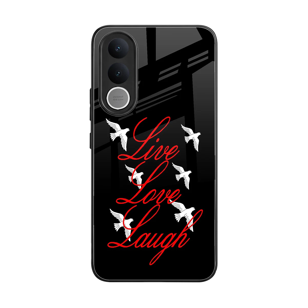 Live Love Laugh back phone cover | glass case for vivo v70 fe
