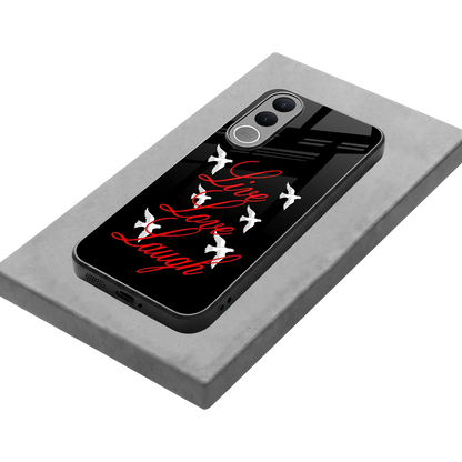 Live Love Laugh stylish phone case for vivo v70 fe | glossy glass and slim fit