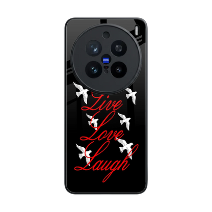 Live Love Laugh back phone cover | glass case for vivo x200 pro
