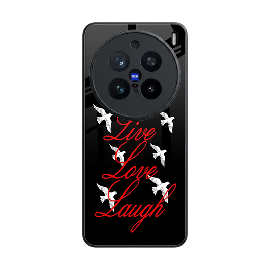 Live Love Laugh back phone cover | glass case for vivo x200 pro