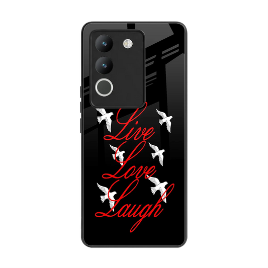 Live Love Laugh back phone cover | glass case for vivo y200 5g