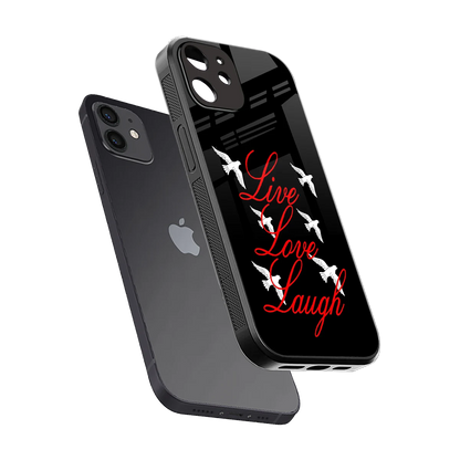 Live Love Laugh sleek iphone 11 cover with tempered glass back and TPU edges