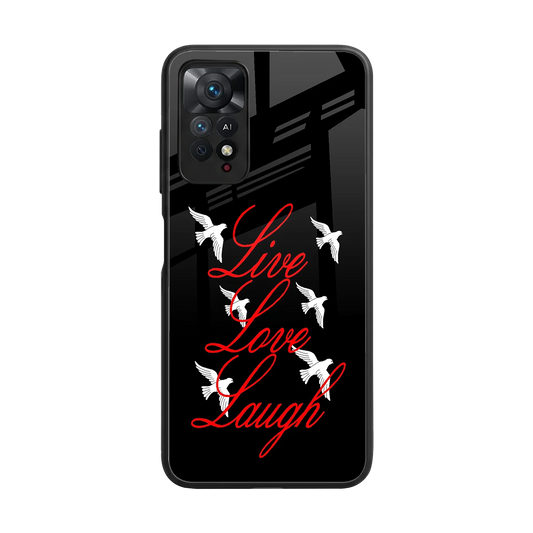 Live Love Laugh back phone cover | glass case for redmi note 11 pro