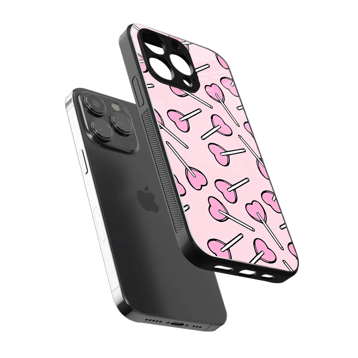 Lollipop Fusion sleek iphone 13 pro cover with tempered glass back and TPU edges