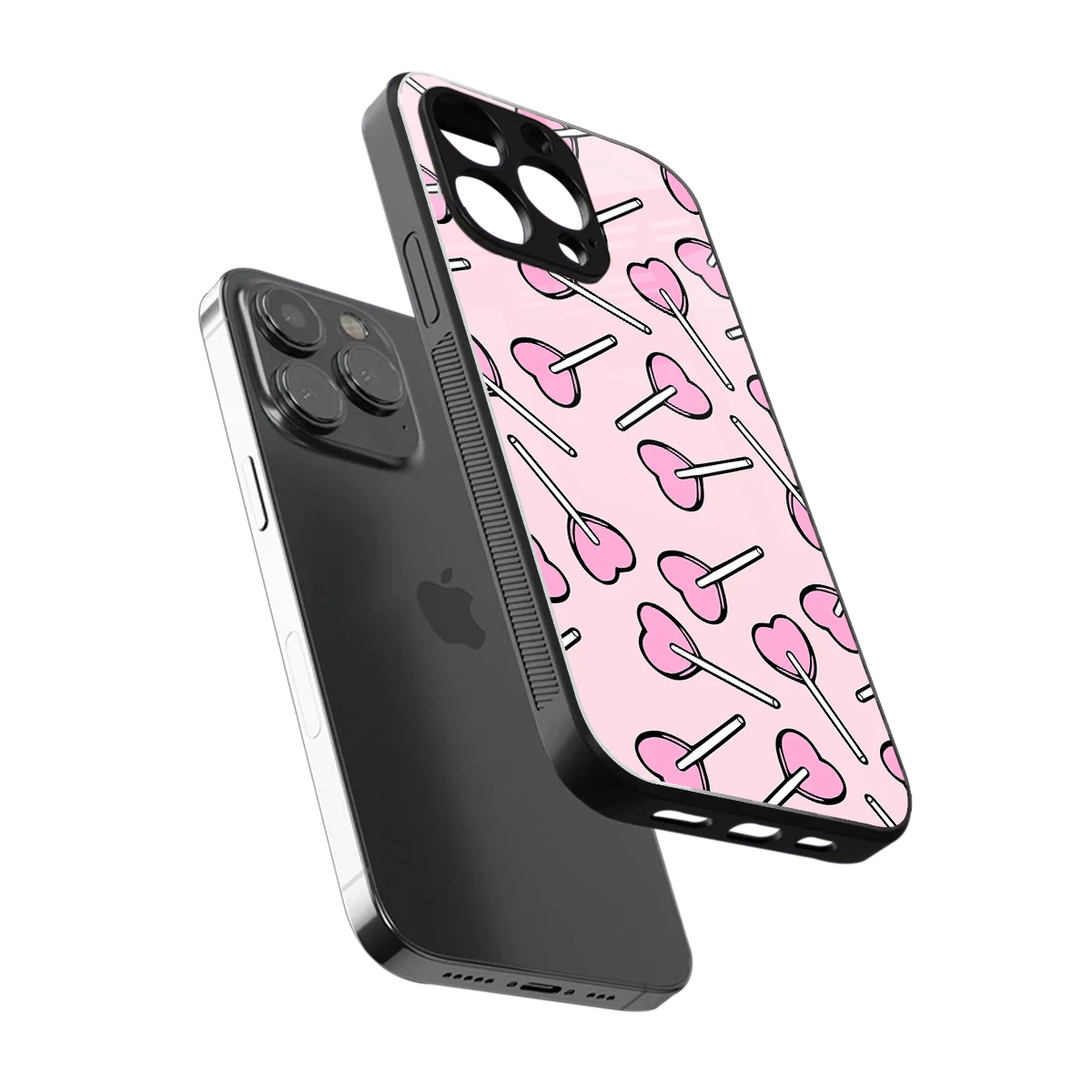 Lollipop Fusion sleek iphone 15 pro max cover with tempered glass back and TPU edges
