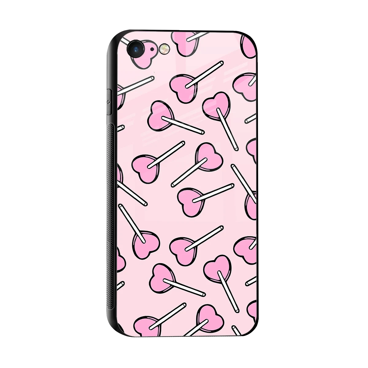 Lollipop Fusion sleek iphone 7 cover with tempered glass back and TPU edges