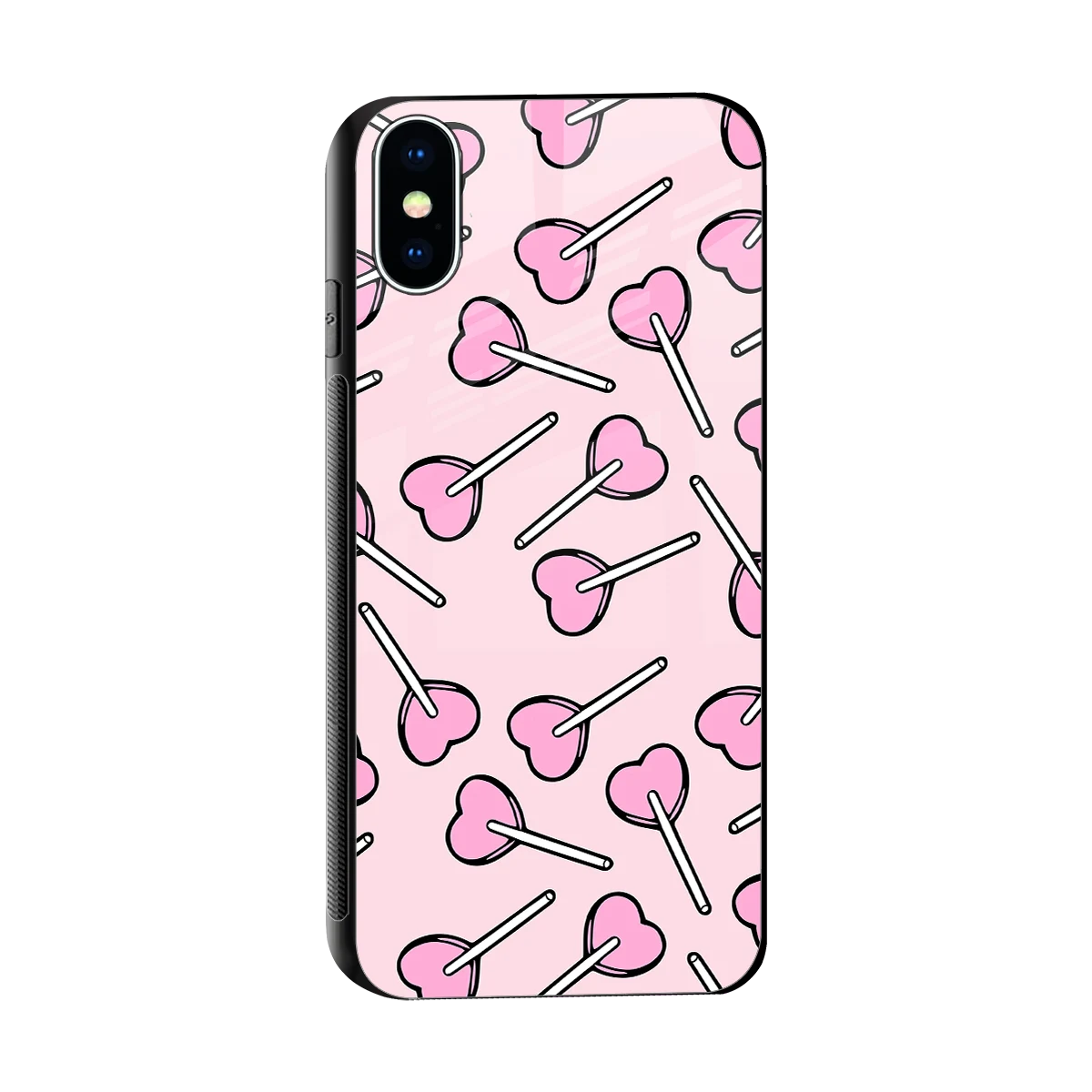 Lollipop Fusion sleek iphone xs cover with tempered glass back and TPU edges