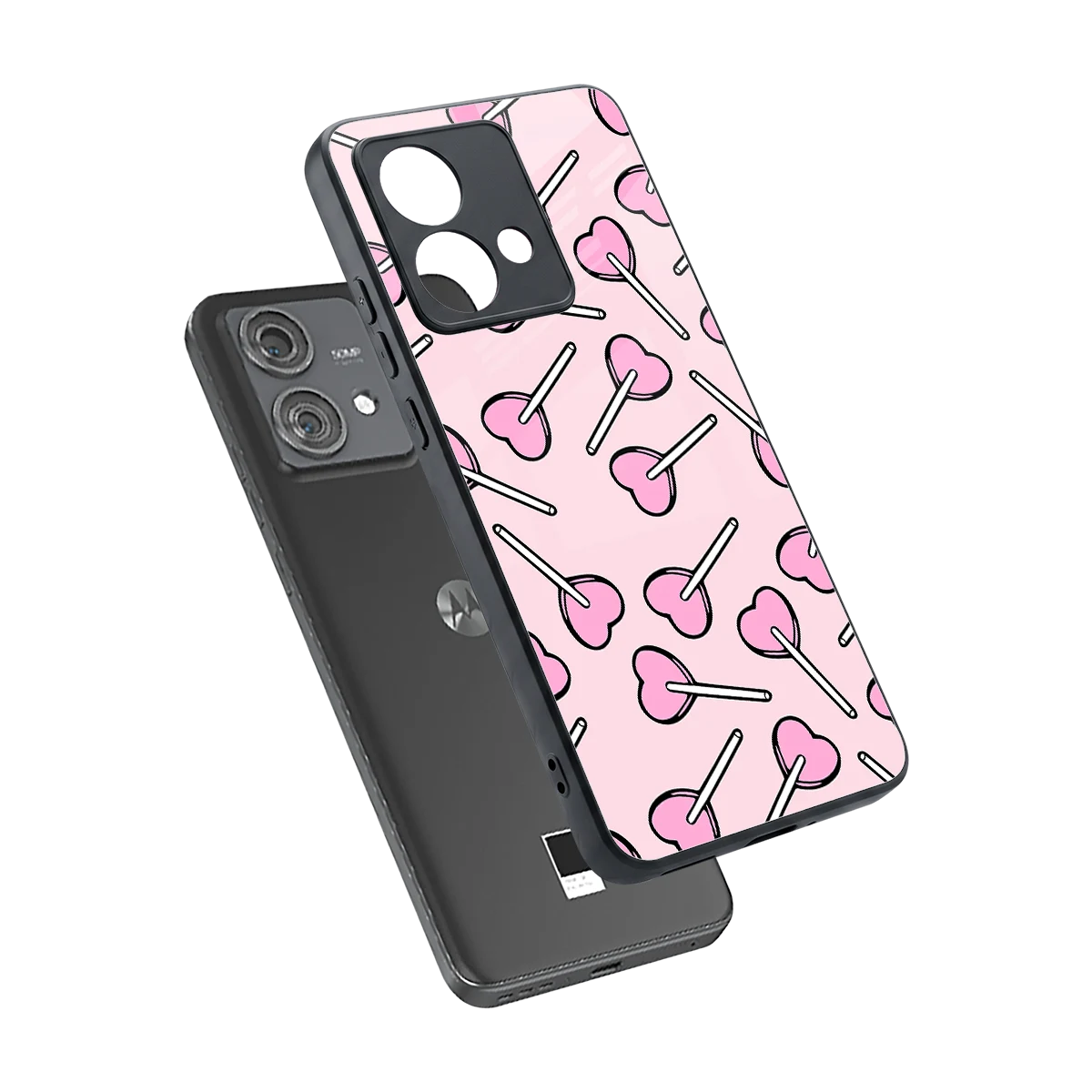 Lollipop Fusion sleek motorola edge 40 neo 5g cover with tempered glass back and TPU edges
