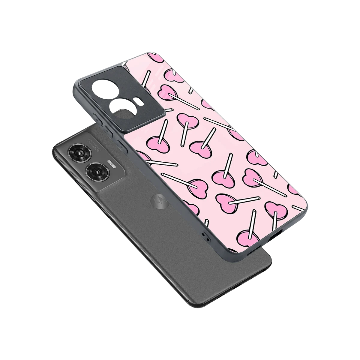 Lollipop Fusion sleek motorola edge 50 fusion cover with tempered glass back and TPU edges