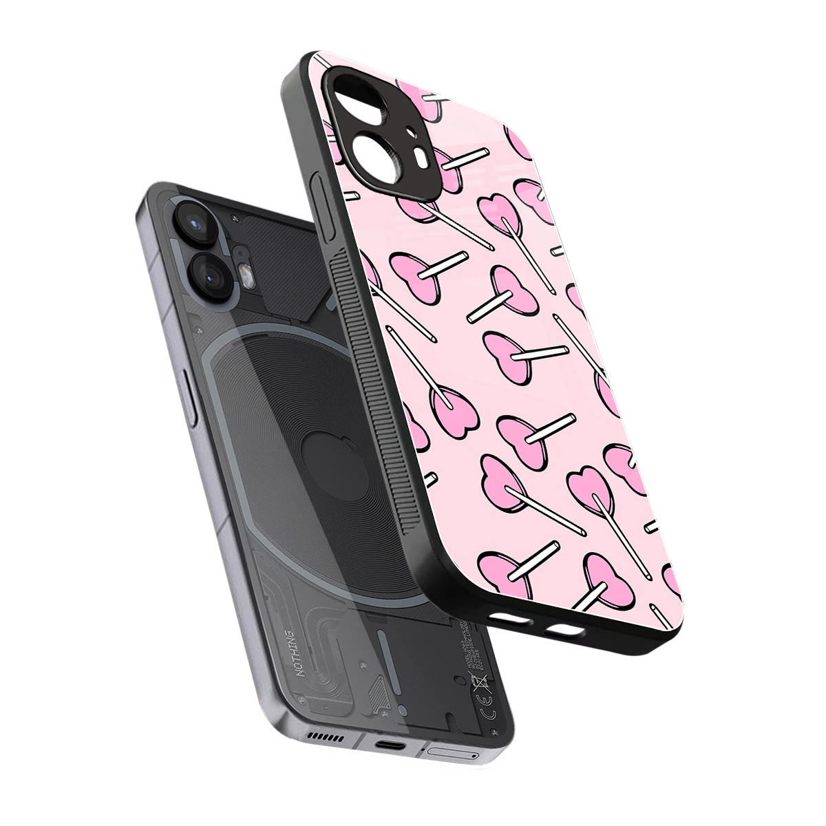 Lollipop Fusion sleek nothing phone 2 cover with tempered glass back and TPU edges