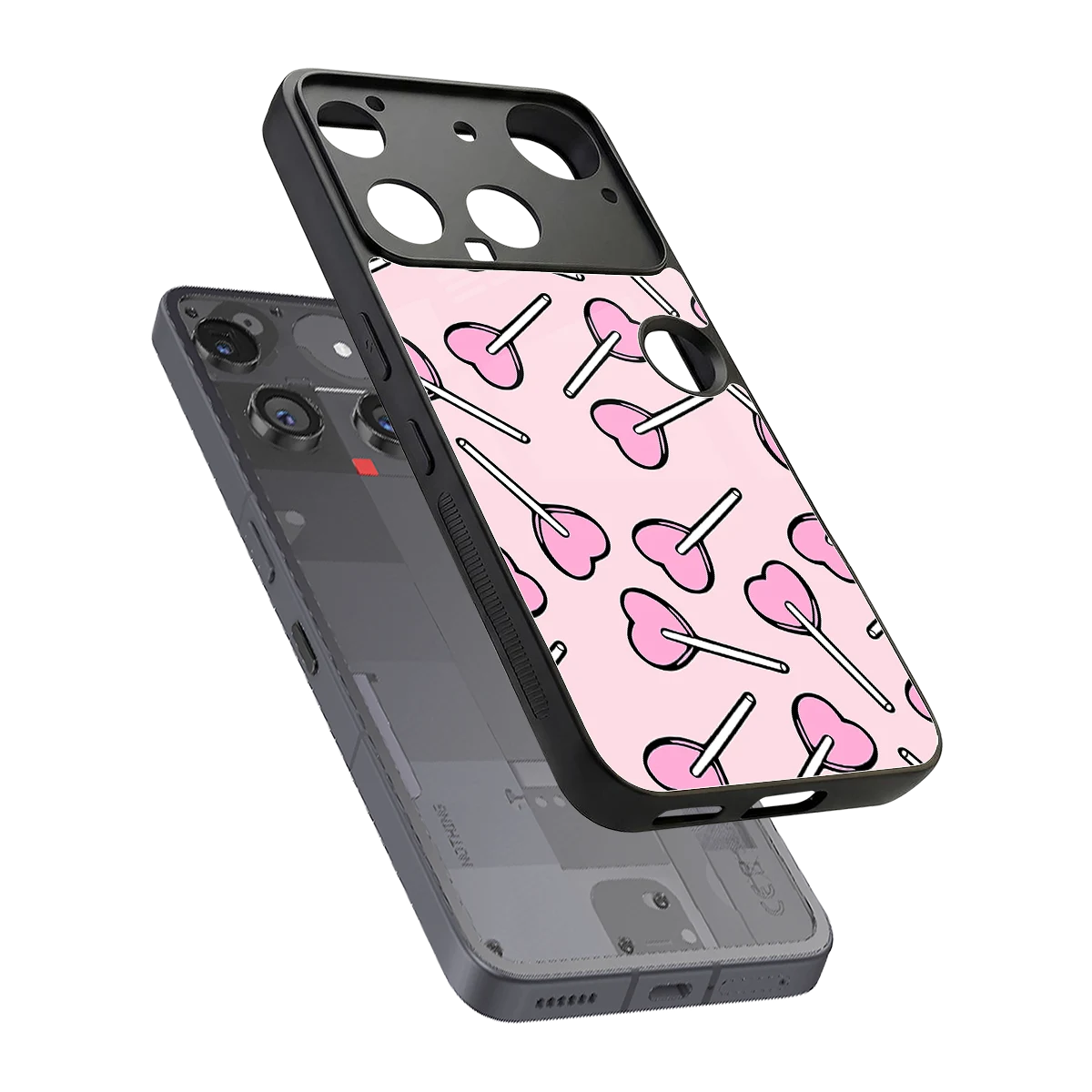 Lollipop Fusion sleek nothing phone 3 cover with tempered glass back and TPU edges