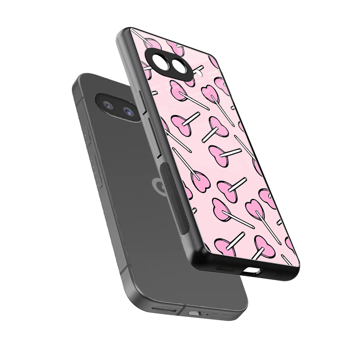 Lollipop Fusion sleek google pixel 9a cover with tempered glass back and TPU edges