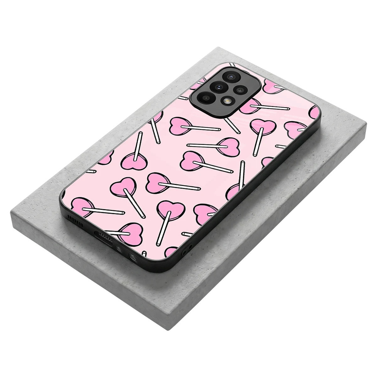 Lollipop Fusion stylish phone case for samsung galaxy a23 | glossy glass and slim fit