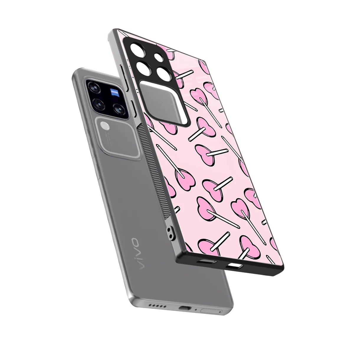 Lollipop Fusion sleekvivo v30 pro cover with tempered glass back and TPU edges