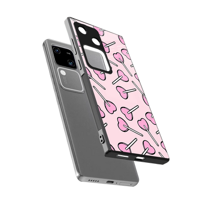 Lollipop Fusion sleek vivo v30 cover with tempered glass back and TPU edges