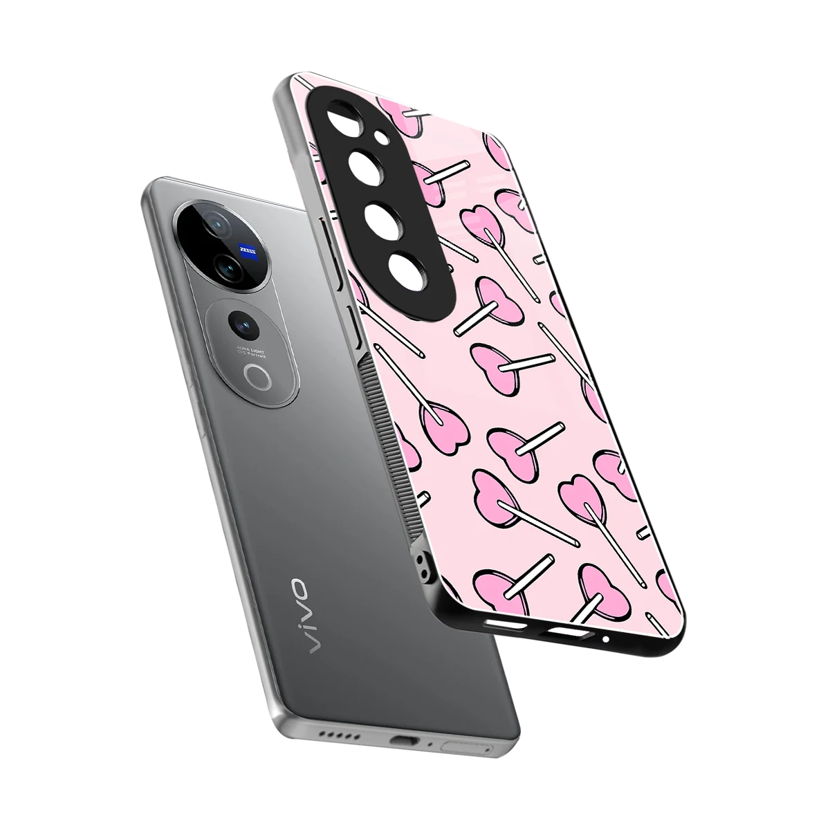 Lollipop Fusion sleek vivo v40 pro cover with tempered glass back and TPU edges