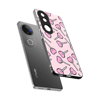 Lollipop Fusion sleek vivo v50 cover with tempered glass back and TPU edges