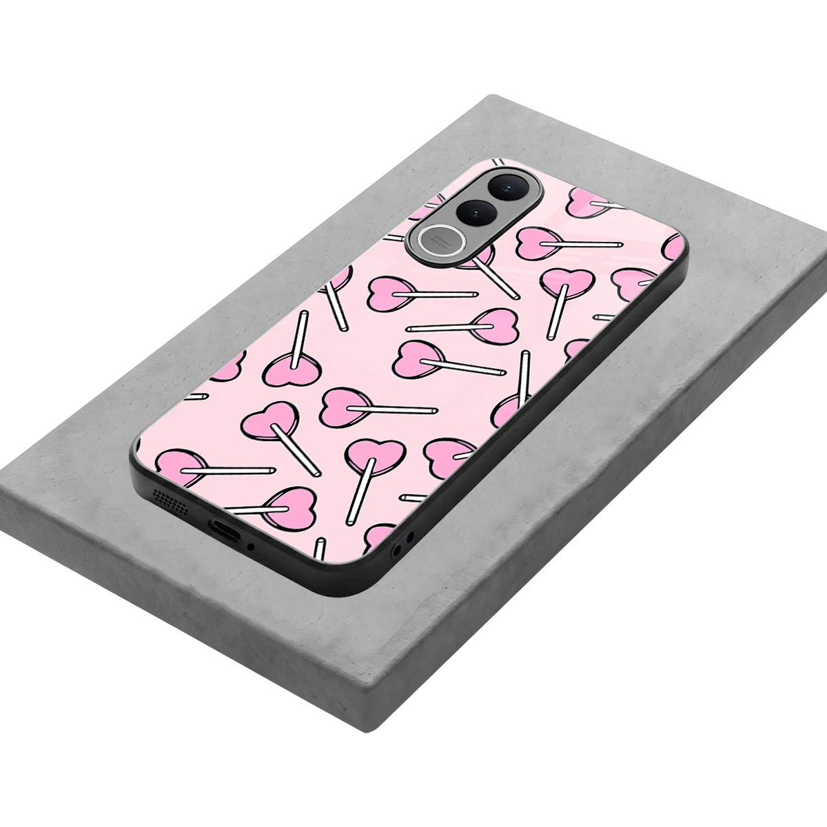 Lollipop Fusion stylish phone case for vivo v70 fe | glossy glass and slim fit
