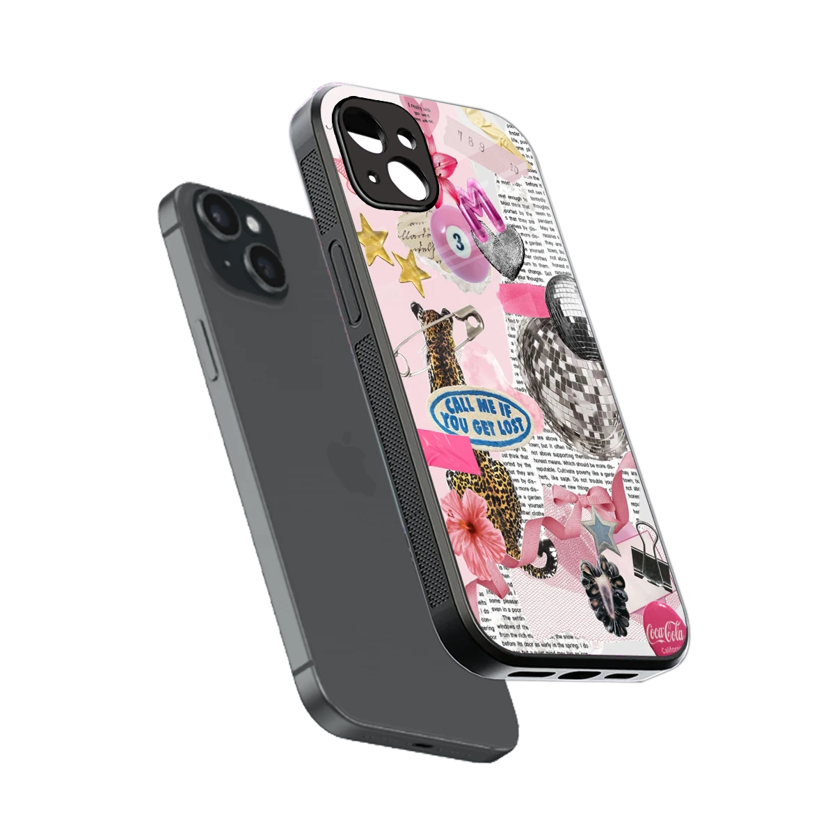 Lost Call sleek iphone 14 plus cover with tempered glass back and TPU edges