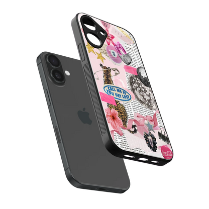 Lost Call sleek iphone 16 plus cover with tempered glass back and TPU edges
