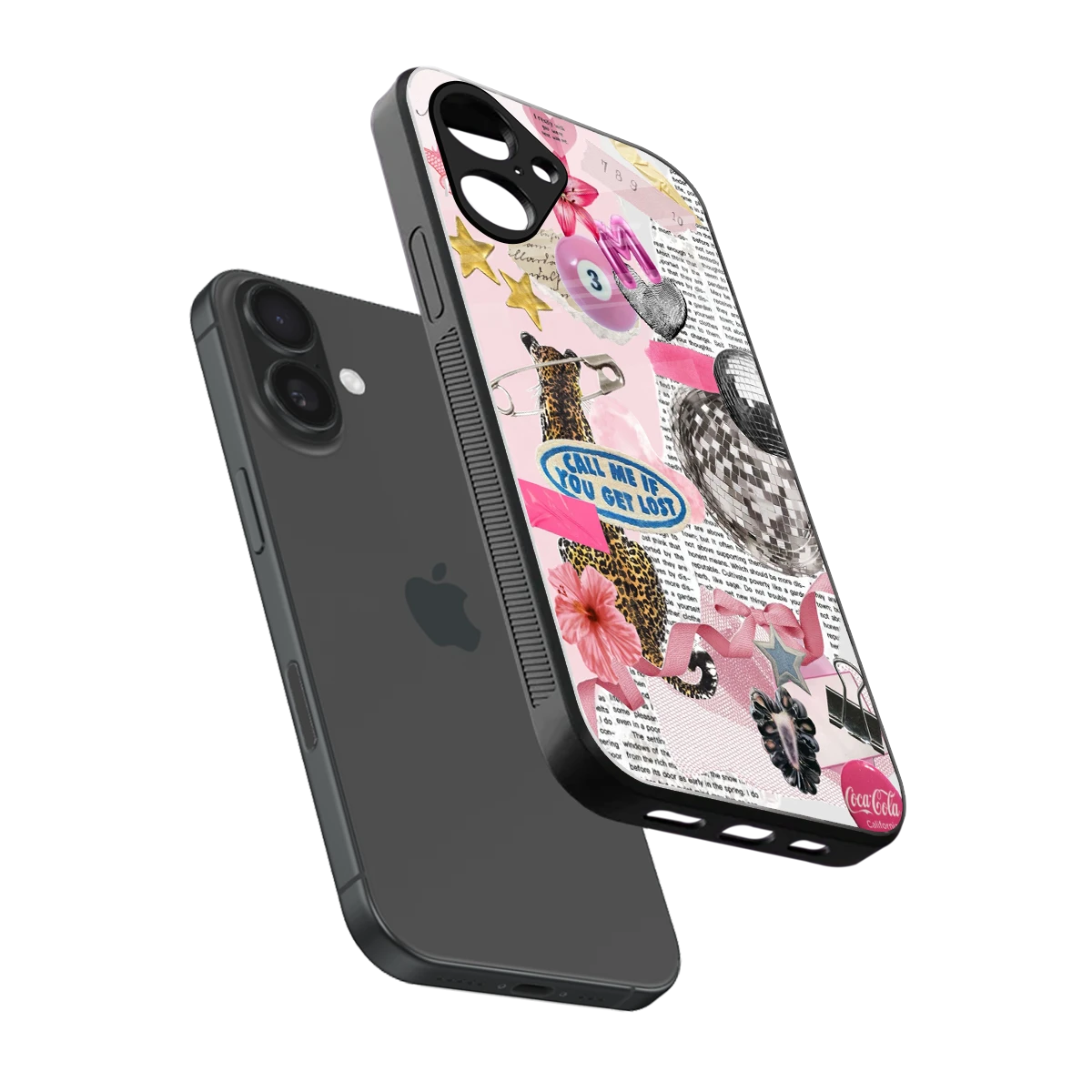 Lost Call sleek iPhone 16 cover with tempered glass back and TPU edges