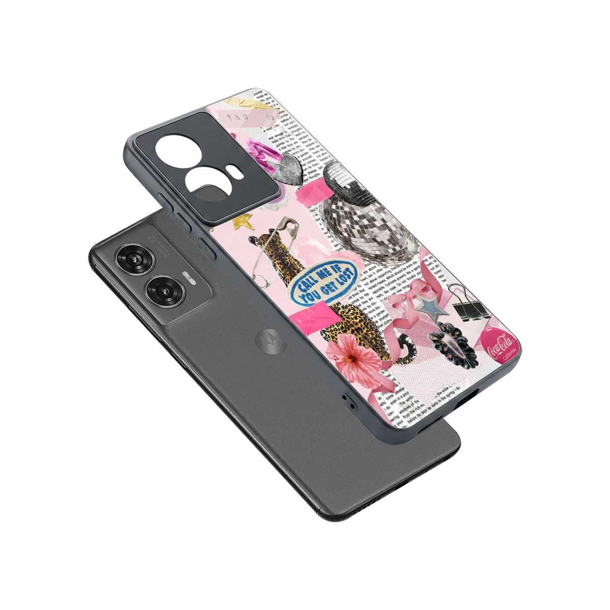 Lost Call sleek motorola edge 50 fusion cover with tempered glass back and TPU edges