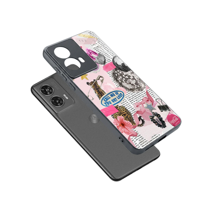 Lost Call sleek motorola edge 50 fusion cover with tempered glass back and TPU edges