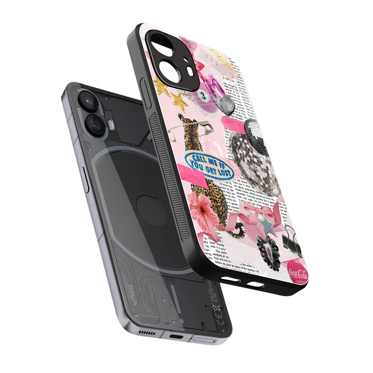 Lost Call sleek nothing phone 2 cover with tempered glass back and TPU edges