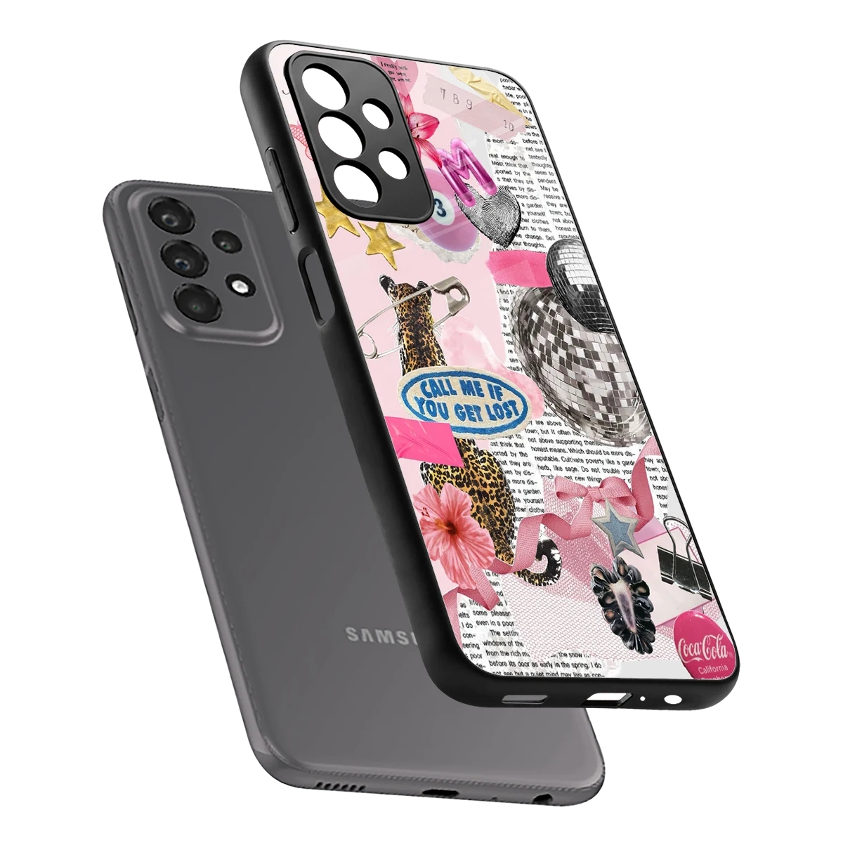 Lost Call sleek samsung galaxy a23 cover with tempered glass back and TPU edges