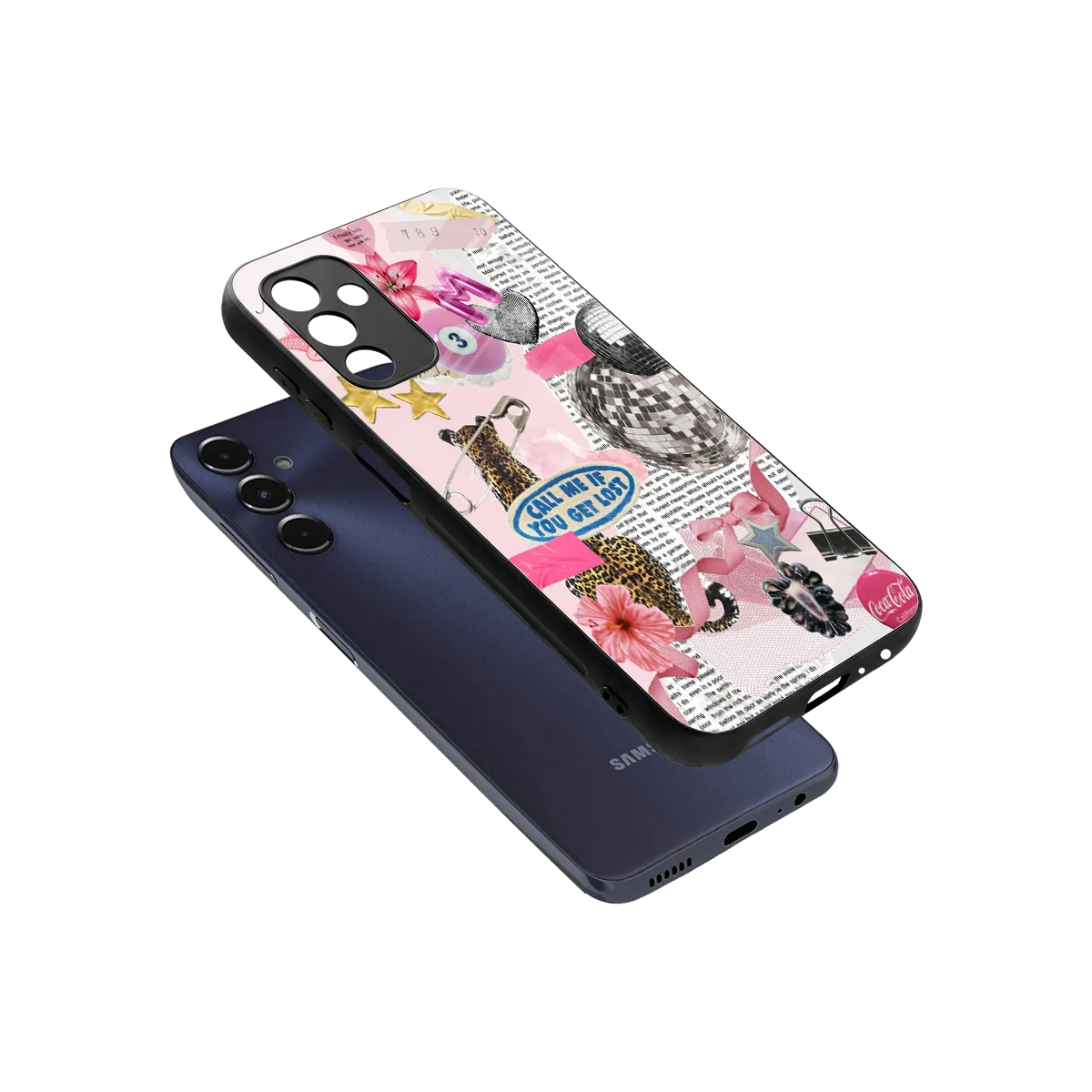 Lost Call sleek samsung galaxy m14 5g cover with tempered glass back and TPU edges