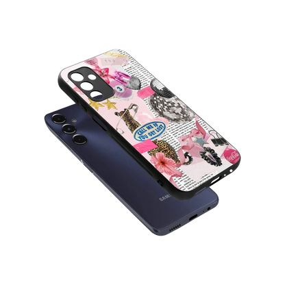 Lost Call sleek samsung galaxy m14 5g cover with tempered glass back and TPU edges