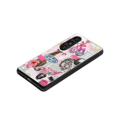 Lost Call stylish phone case for samsung galaxy s24 fe | glossy glass and slim fit