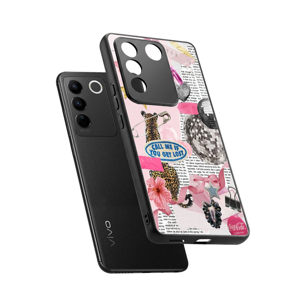 Lost Call sleek vivo v27 5g cover with tempered glass back and TPU edges