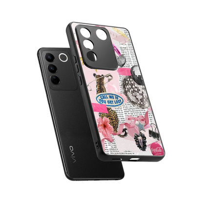 Lost Call sleek vivo v27 5g cover with tempered glass back and TPU edges