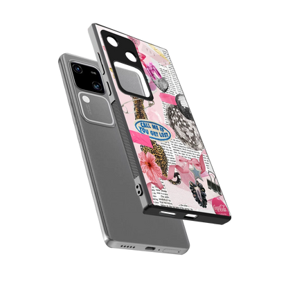 Lost Call sleek vivo v30 cover with tempered glass back and TPU edges