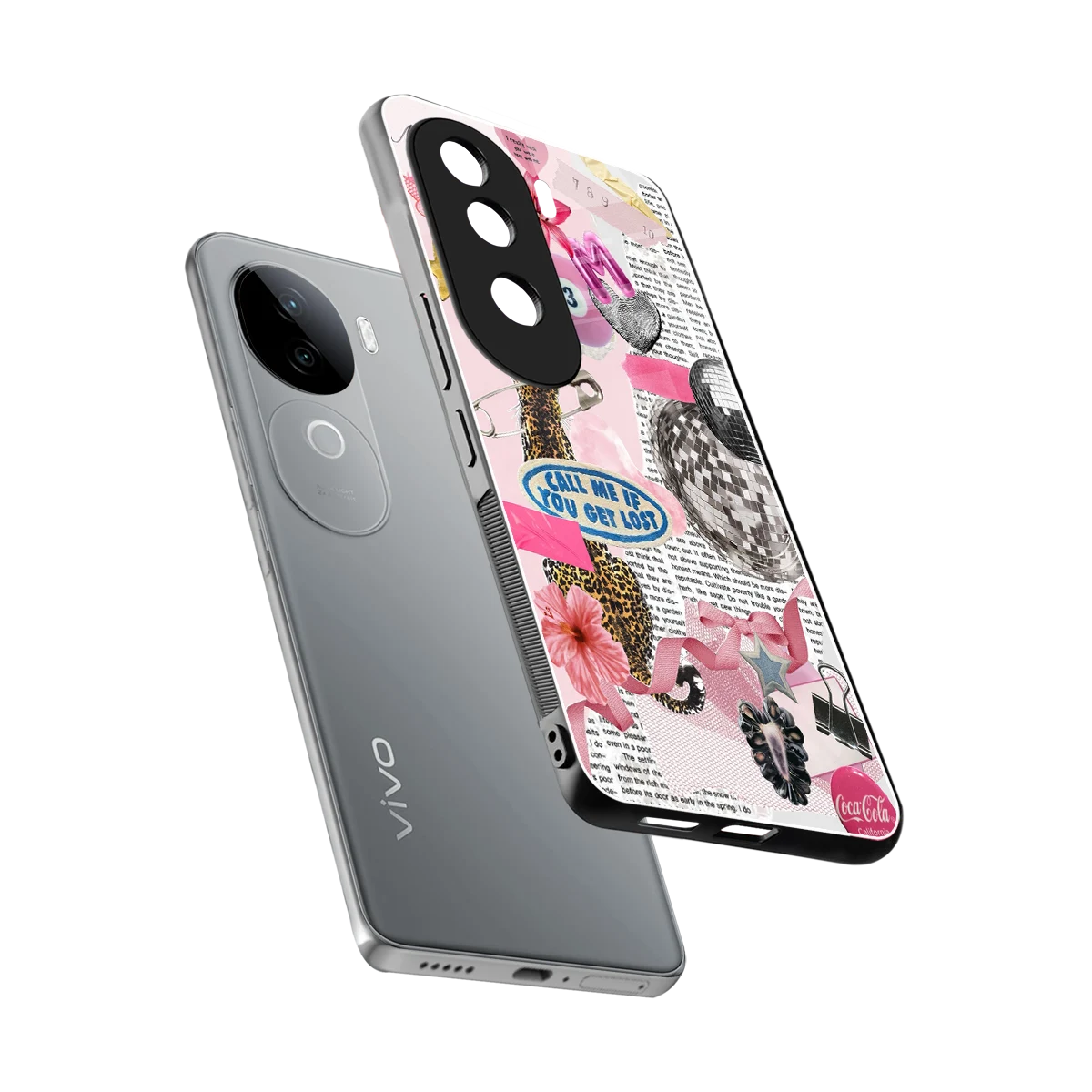 Lost Call sleek vivo v40e cover with tempered glass back and TPU edges